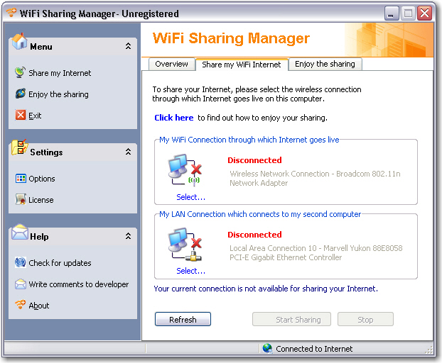Click to view WiFi Sharing Manager 2.0 screenshot